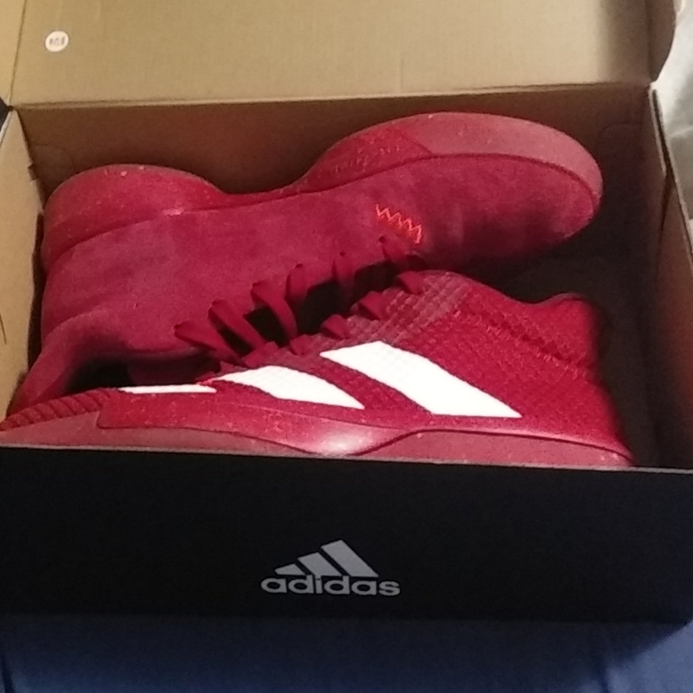 Red Addidas Basketball Shoe